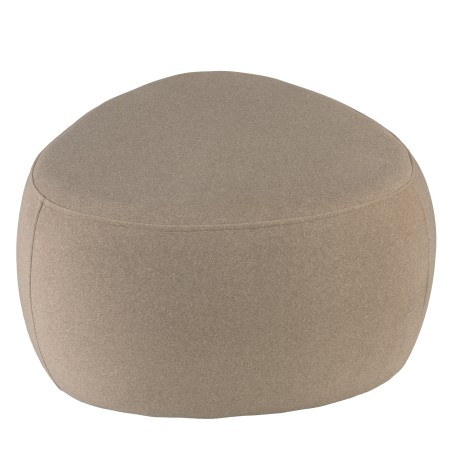 LEOPOLD - Kiezelvormige poef nr. 3 van donkerbeige fluweellook stof LEOPOLD